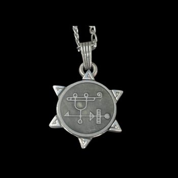 Dije Demonio 43 MARQUES SABNOCK  y Sello secreto Salomón 72 Demonios Clave menor de Salomón Goetia En Plata 3 x 2,5 cm 12 Gr Art 1902