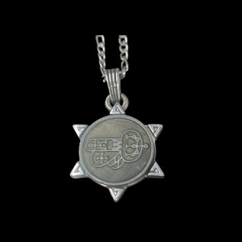 Dije Demonio 44 MARQUES SHAX y Sello secreto Salomón 72 Demonios Clave menor de Salomón Goetia En Plata 3 x 2,5 cm 12 Gr Art 1903