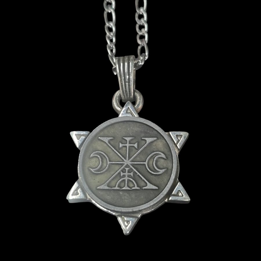 Dije Demonio 54 DUQUE CONDE MURMUR y Sello secreto Salomón 72 Demonios Clave menor de Salomón Goetia En Plata 3 x 2,5 cm 12 Gr Art 1913