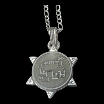 Dije Demonio 58 PRESIDENTE AMY y Sello secreto Salomón 72 Demonios Clave menor de Salomón Goetia En Plata 3 x 2,5 cm 12 Gr Art 1917