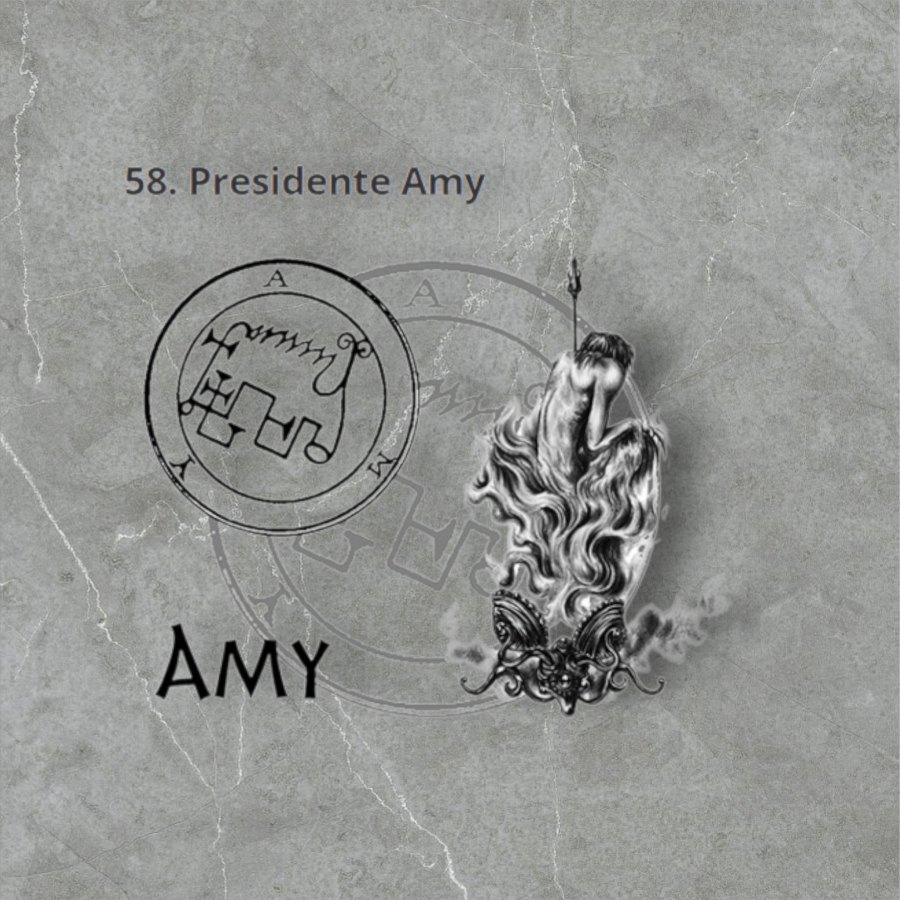 Dije Demonio 58 PRESIDENTE AMY y Sello secreto Salomón 72 Demonios Clave menor de Salomón Goetia En Plata 3 x 2,5 cm 12 Gr Art 1917 - Imagen 5