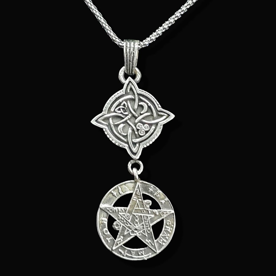 Dije Tetragramaton Y Nudo De Bruja Plata 5 Cm 11 Gr Art 1759 - Imagen 5