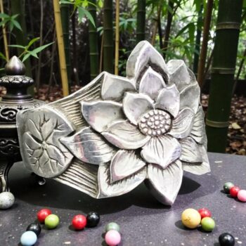 Anillo Flor De Loto Pureza Renacer En Plata 1,8 Cm Art 1717