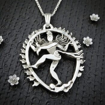 Dije Hindu Shiva Nataraja En Plata 4,5 X 3,5 Cm 8 Gr Art 254