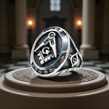 Anillo Masonico Plata Maestro Con Piedras 2,2 X 1,7 Art 63