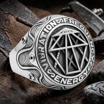 Anillo Método Tesla Plata 925 Amuleto de Manifestación, Energía, Frecuencia y Vibración 1,8 cm 16 gr Canalizar vibraciones