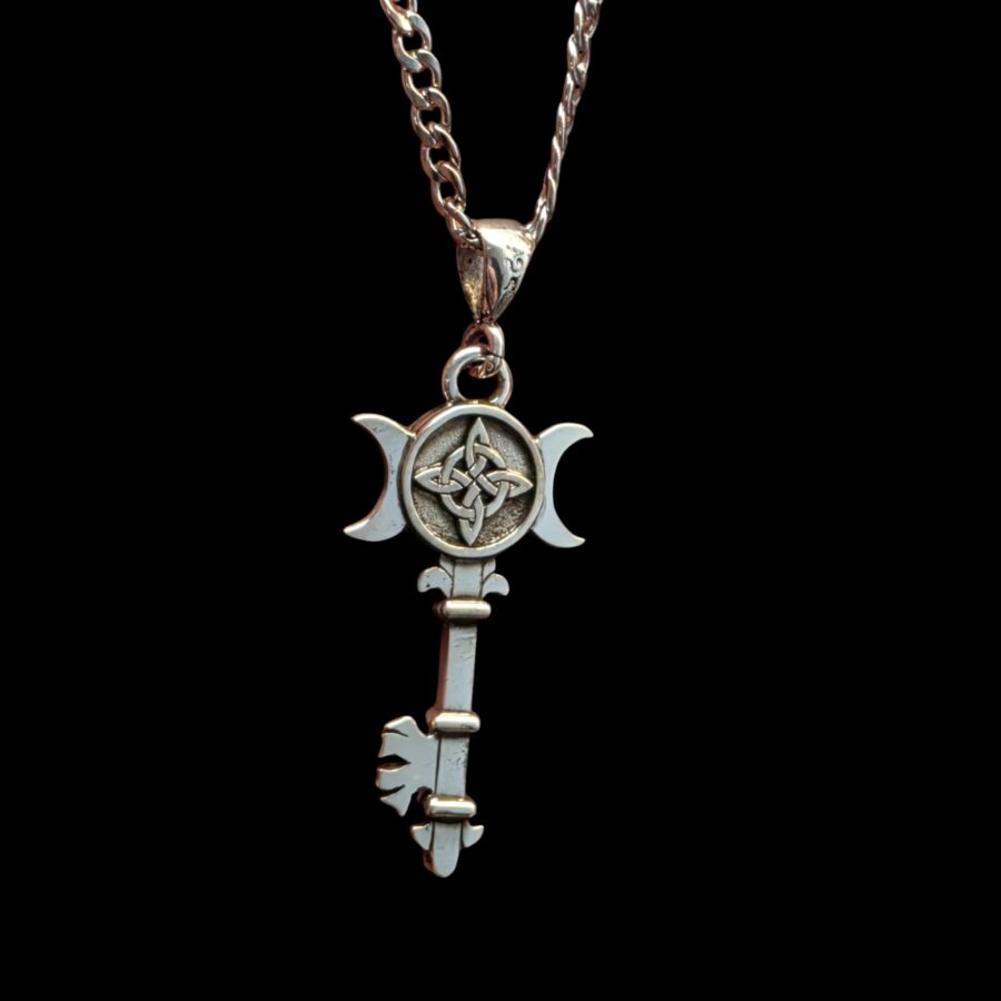 Dije Llave Wicca Triple Diosa en Plata 925 con pentáculo y nudo de bruja Amuleto de Protección y Magia Joyería Esotérica 4 cm 5 Gr - Imagen 7