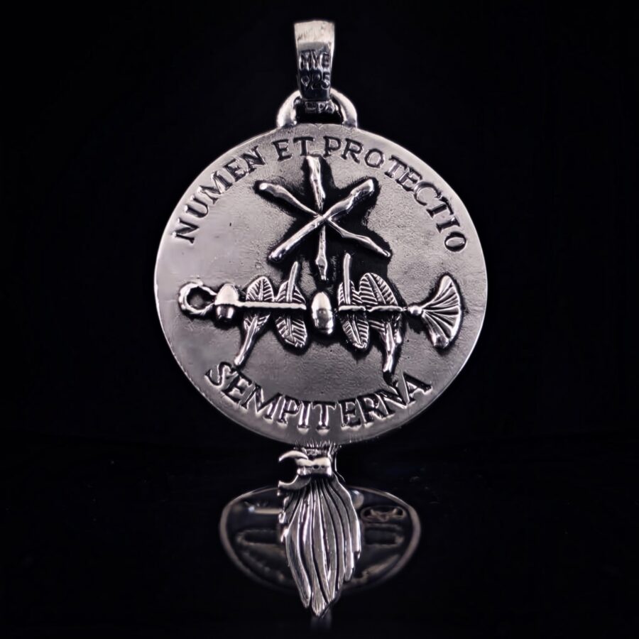 Dije Nudo de Bruja Sempiterna con pisada y escalera de bruja en Plata 925 (6 x 3 cm – 14 gr) Talismán de Protección y Poder - Imagen 4
