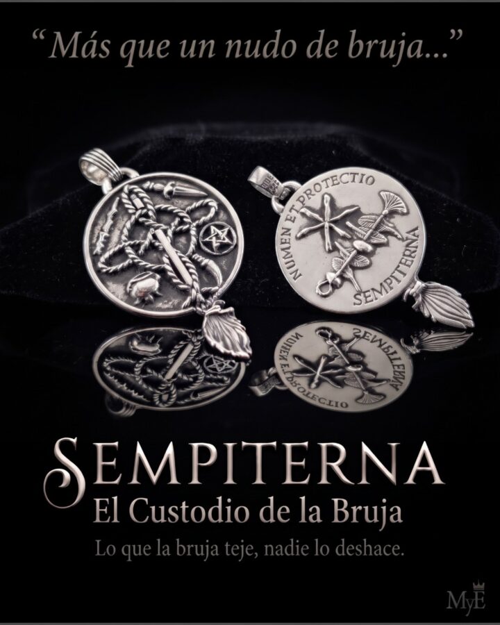 Dije Nudo de Bruja Sempiterna con pisada y escalera de bruja en Plata 925 (6 x 3 cm – 14 gr) Talismán de Protección y Poder - Imagen 6