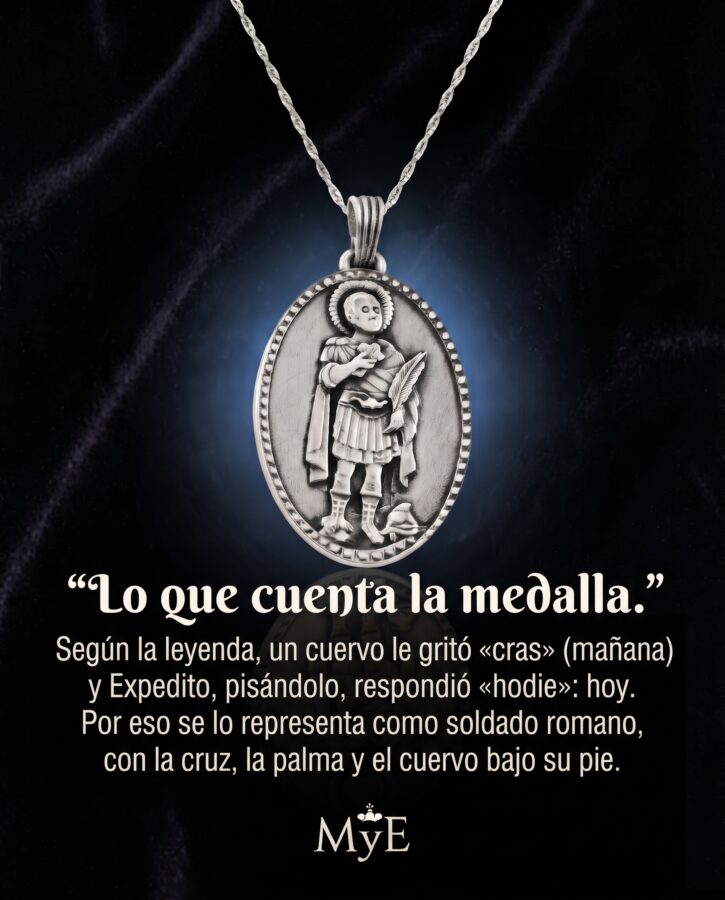 Medalla San Expedito en Plata 925 (4,5 x 2,5 cm – 10 gr) Talismán de Victoria y Protección en Causas Urgentes - Imagen 13