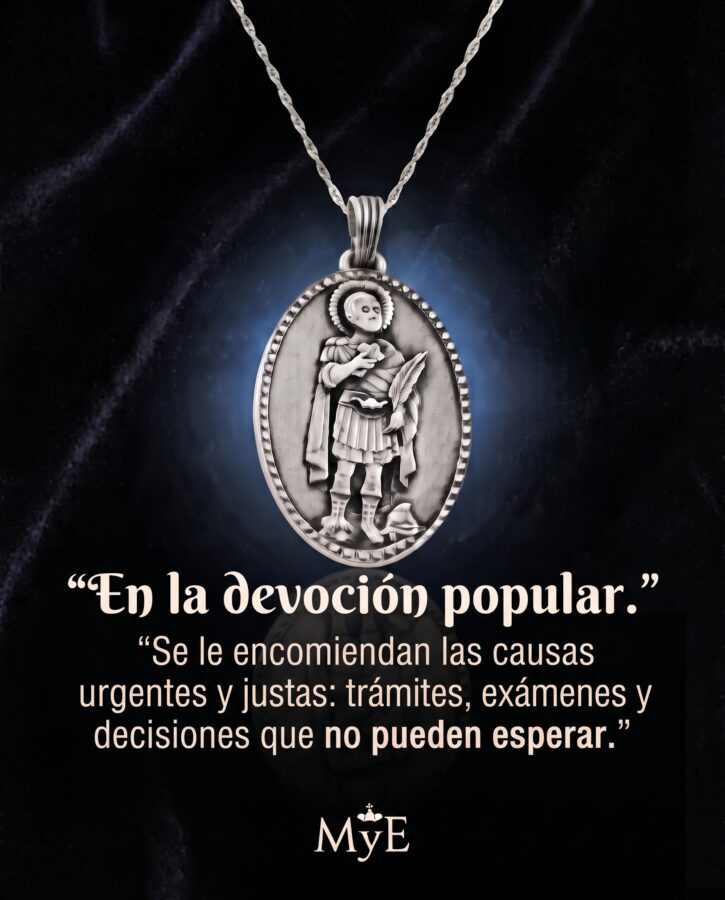 Medalla San Expedito en Plata 925 (4,5 x 2,5 cm – 10 gr) Talismán de Victoria y Protección en Causas Urgentes - Imagen 12