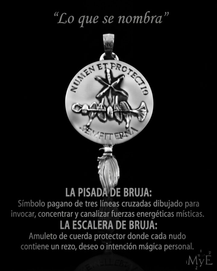 Dije Nudo de Bruja Sempiterna con pisada y escalera de bruja en Plata 925 (6 x 3 cm – 14 gr) Talismán de Protección y Poder - Imagen 9
